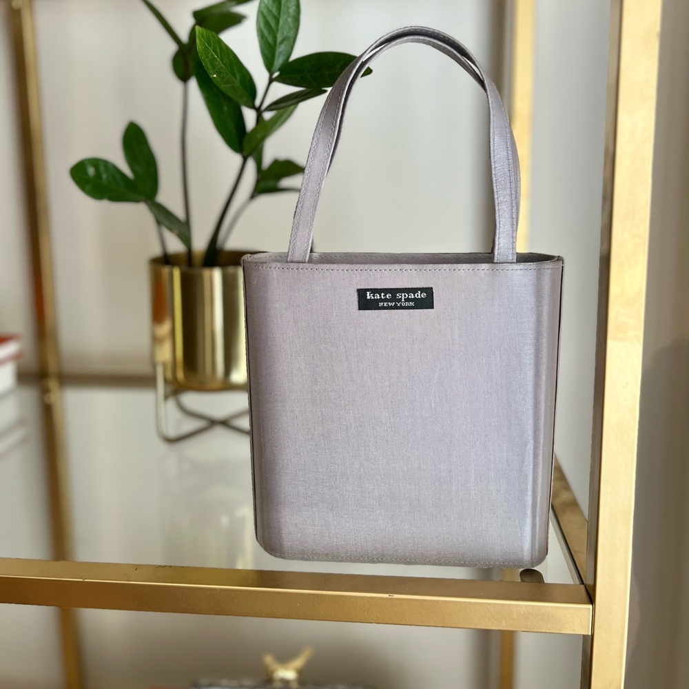 Vintage Kate Spade silver metallic silk bag